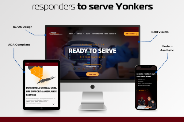 Medical Website Redesign Services: A Website That Emboldens First Responders to Serve Yonkers